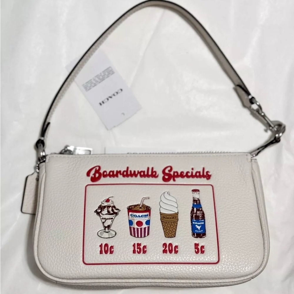 NWT Coach Nolita 19 With Boardwalk Graphic CU197 in Chalk - Picture 1 of 7